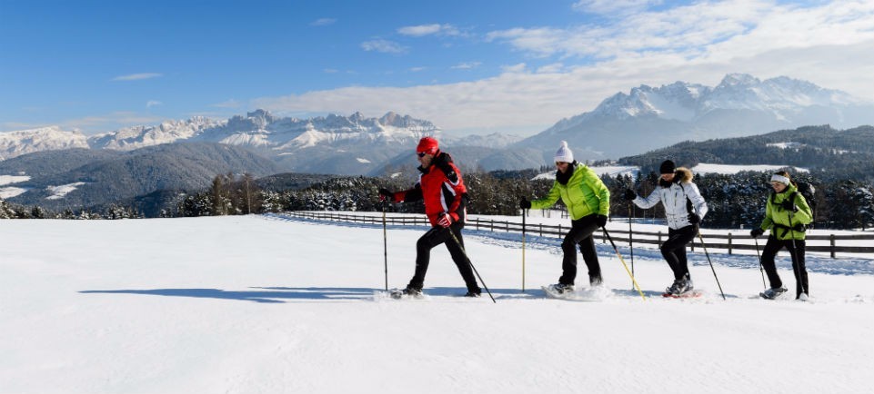 Snowshoeing in Val d'Ega valley